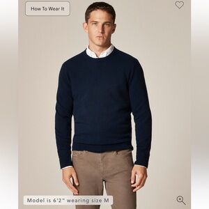 J. Crew  $158 Men's Navy Crewneck 100% Cashmere Soft Sweater